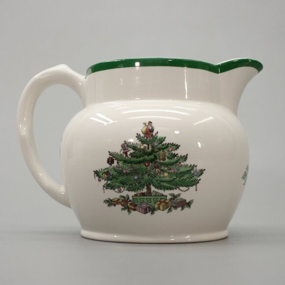 Spode 24 oz Pitcher Juice Water Milk Sauce Jug Christmas Tree England - S3324-T - Picture 1 of 10